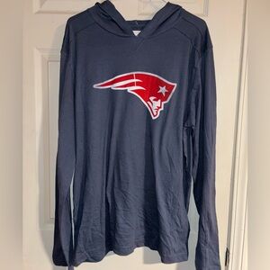 New England Patriots NFL Team Apparel Gray Shirt with Hoodie